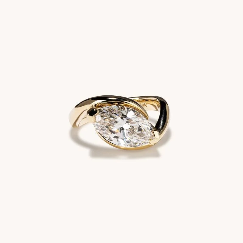 eternity engagement ring-3.02 Marquise Lab Diamond Motion Engagement Ring