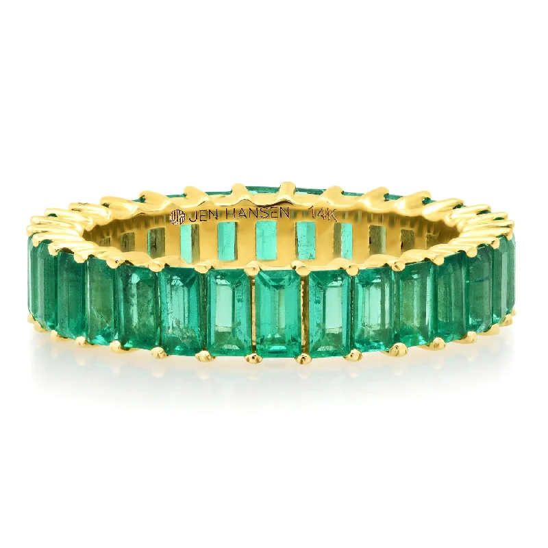 emerald ladies ring-EMERALD ETERNITY RING, 14KT GOLD