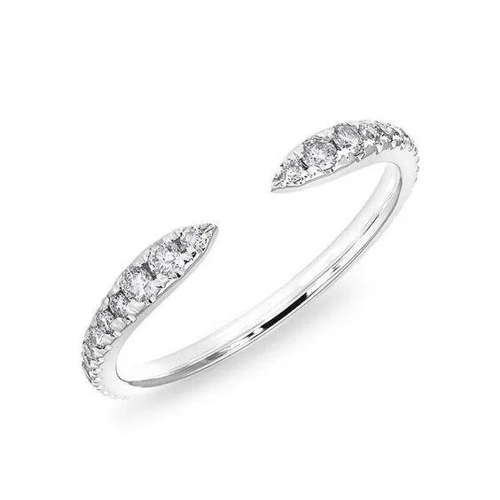 marquise cut ladies ring-14K White Gold Open Diamond Ring