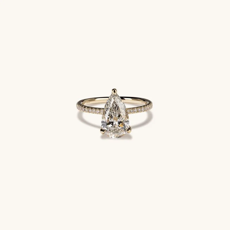 luxury engagement ring-1.57 Pear Lab Diamond Engagement Ring