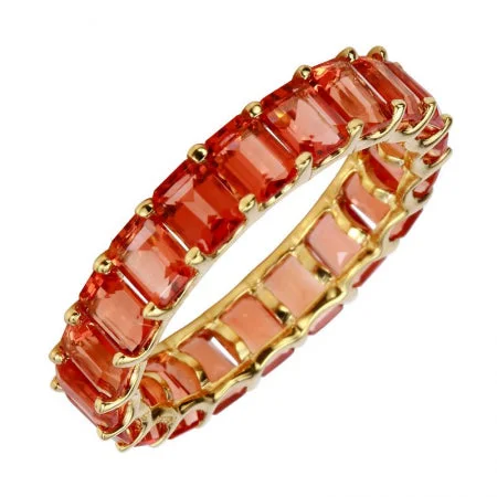 cluster ladies ring-14k Yellow Gold Sunstone Gemstone Eternity Ring