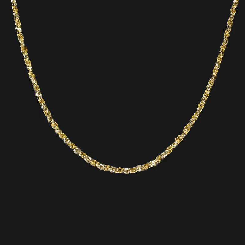 fashion ladies necklace-14k YELLOW GOLD ROPE CHAIN 18 INCH 2.1mm NECKLACE CLASSIC ITALIAN MENS LADIES