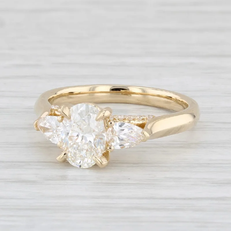 custom engagement ring-New 1.55ctw Oval Diamond Engagement Ring 14k Yellow Gold Size 6.5 GIA