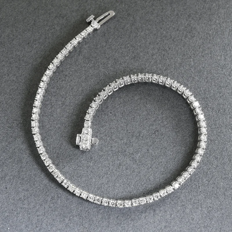 cubic zirconia ladies bracelet-Two Carat Diamond Line Bracelet