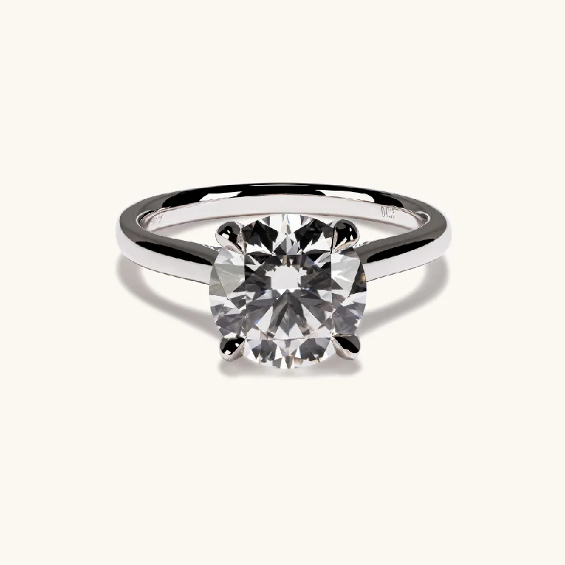 pear-shaped engagement ring-2.56 Round Lab Diamond Engagement Ring