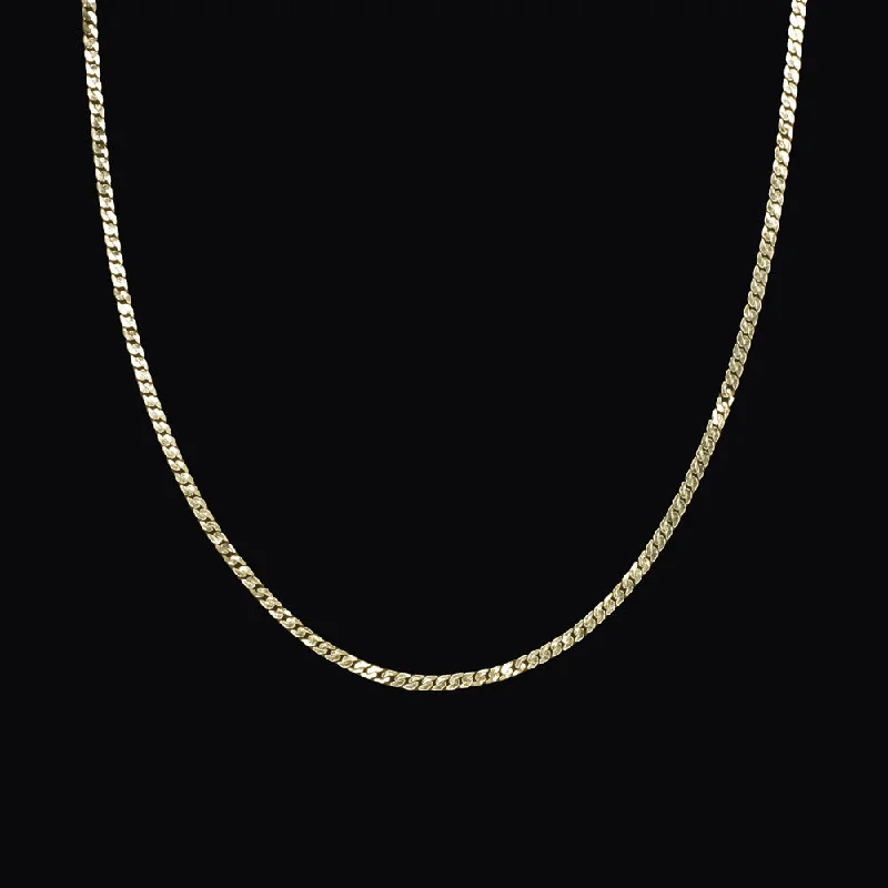 meaningful ladies necklace-S LINK CHAIN NECKLACE SOLID 14K YELLOW GOLD 19 INCH 1.3mm THIN EVERYDAY SIMPLE