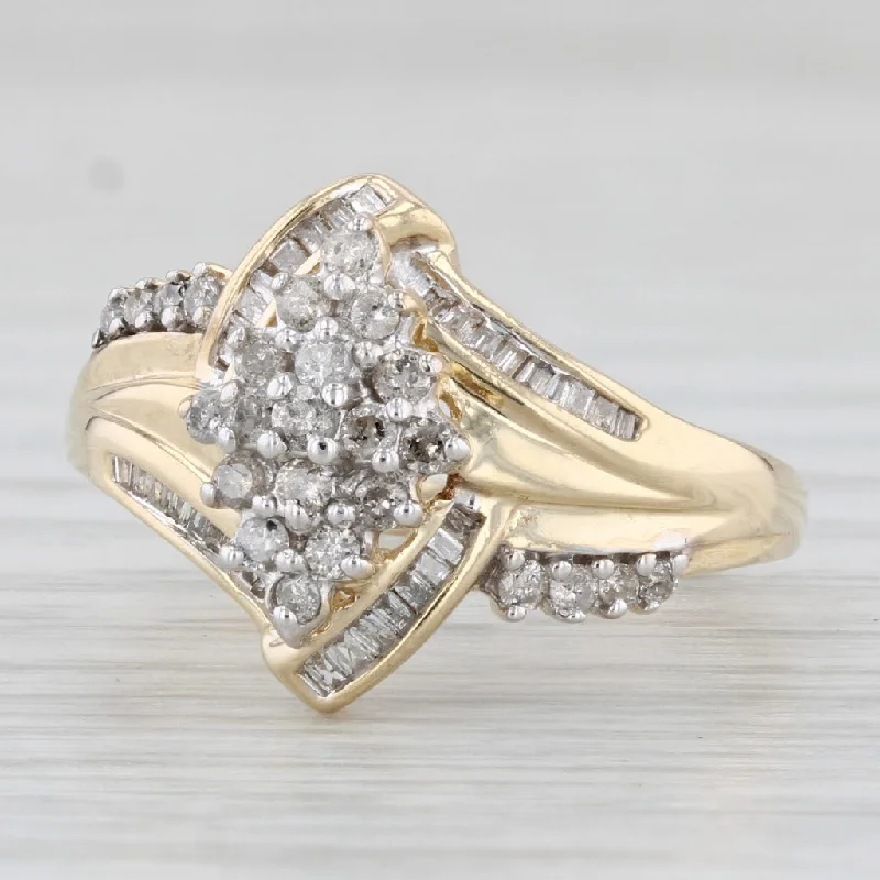 moissanite engagement ring-0.50ctw Diamond Ring 10k Yellow Gold Size 7.25 Engagement