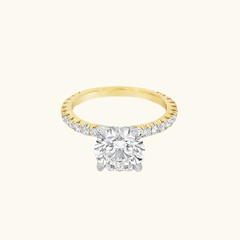 nature-inspired engagement ring-2.10 Round Lab Diamond Engagement Ring