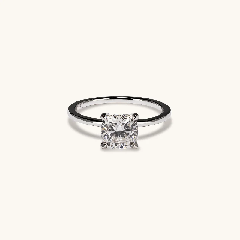 ethical diamond engagement ring-1.58 Square Cushion Lab Diamond Engagement Ring